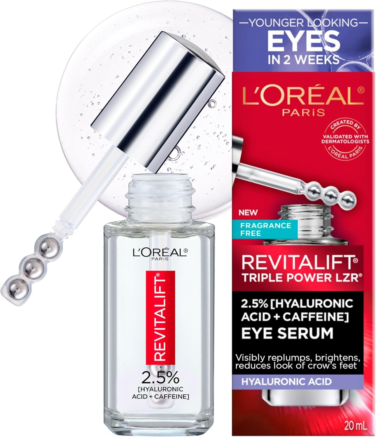 LOREAL - REVITALIFT 2.5% HYALURONIC + CAFFEINE EYE SERUM