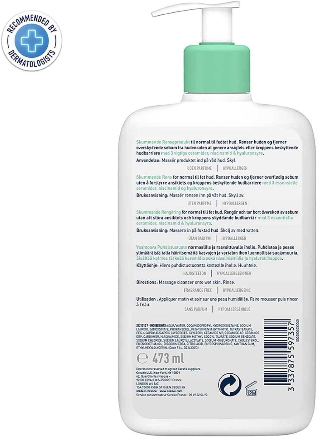 CERAVE - FACIAL CLEANSER 473ML