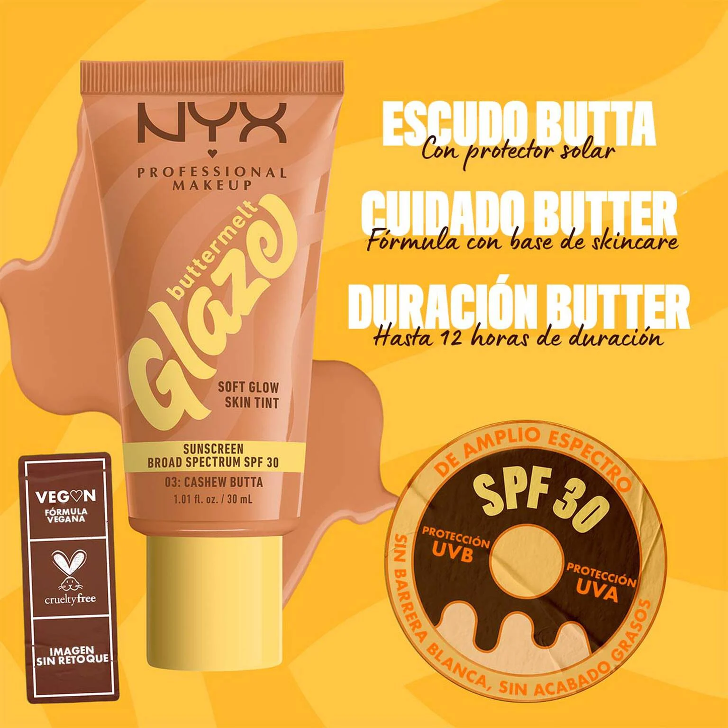 NYX - BUTTERMELT GLAZE SOFT GLOW SKIN TINT SPF30 SUNSCREEN