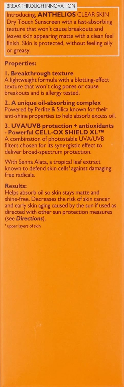 LA ROCHE-POSAY - ANTHELIOS CLEAR SKIN SUNSCREEN SPF 60 DRY TOUCH