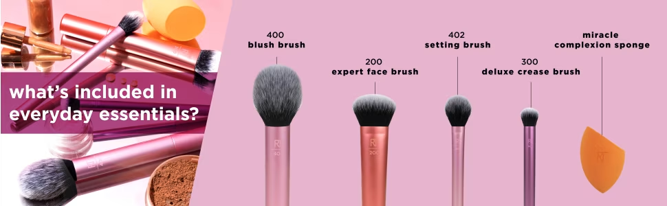 REAL TECHNIQUES - EVERYDAY ESSENTIALS SET (5 TOOLS)