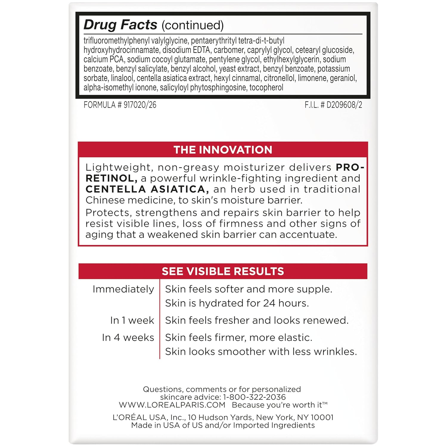 LOREAL - REVITALIFT ANTI-WRINKLE + FIRMING MOISTURIZER SPF 25 SUNSCREEN