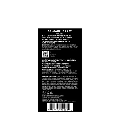 MILANI - MAKE IT LAST MATTE - MATTE FINISH CHARCOAL SETTING SPRAY