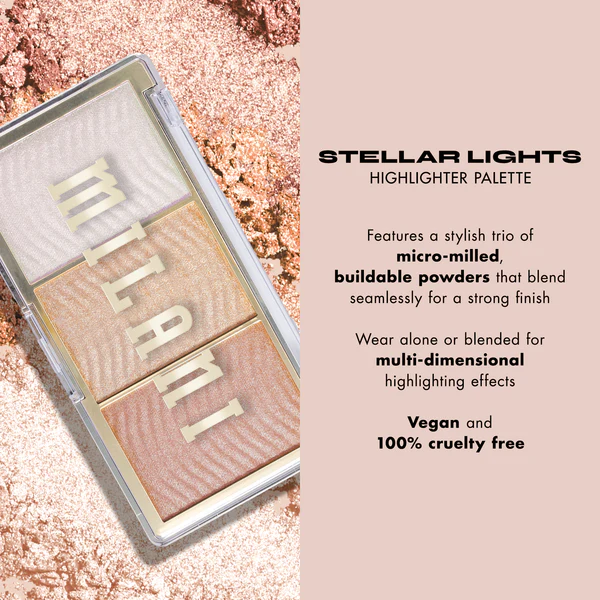 MILANI - STELLAR LIGHTS HIGHLIGHTER PALETTE - ROSE GLOW